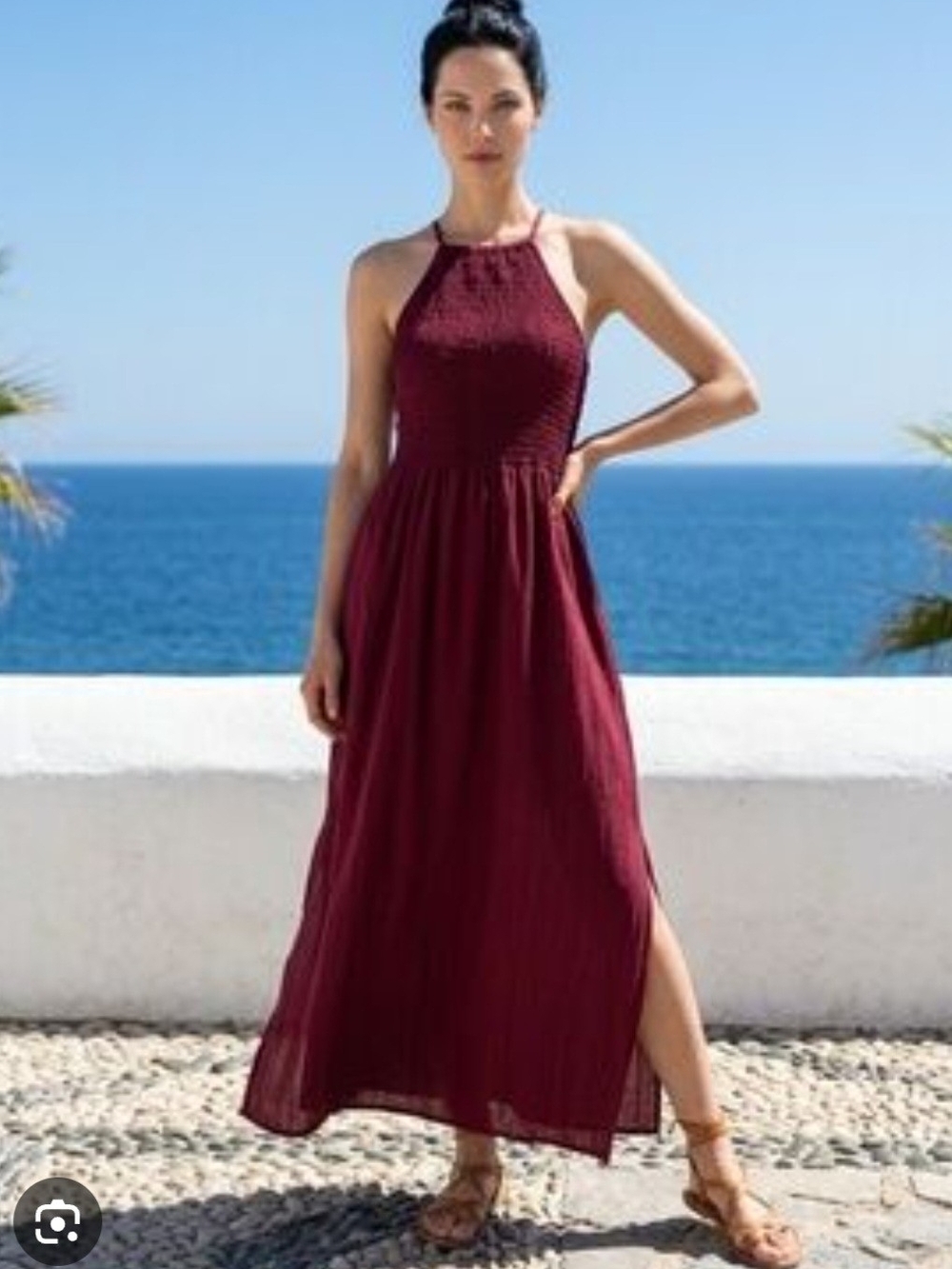 Universal Thread Burgundy Halter Maxi Dress